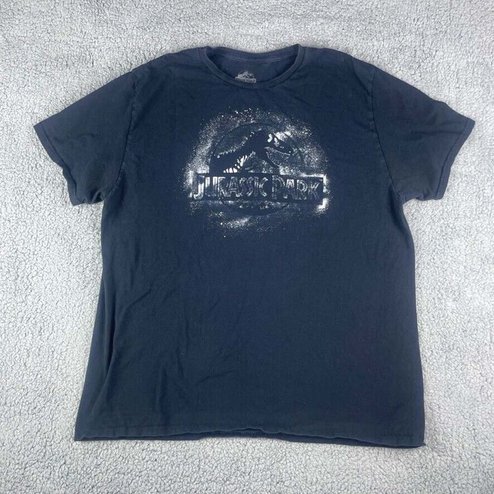 Jurassic World Men's XL Black White Jurassic Park Short Sleeve Shirt